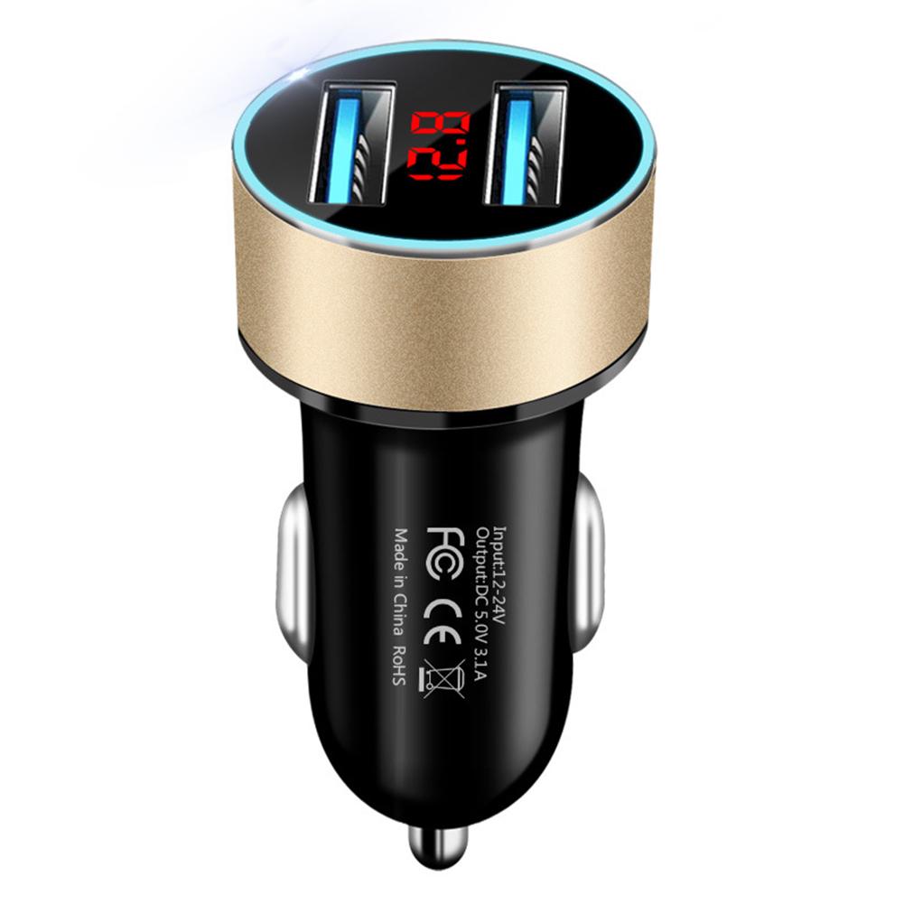 3.1A Dual USB Port LCD Display Car Mobile Phone Quick Charger