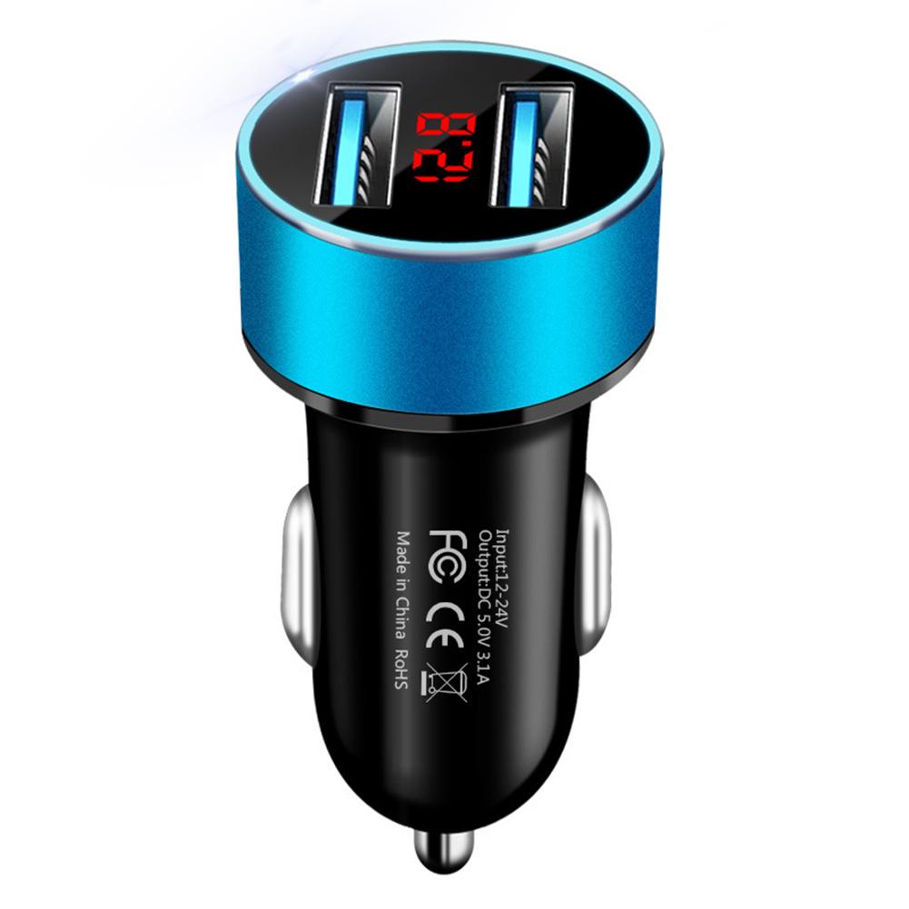3.1A Dual USB Port LCD Display Car Mobile Phone Quick Charger
