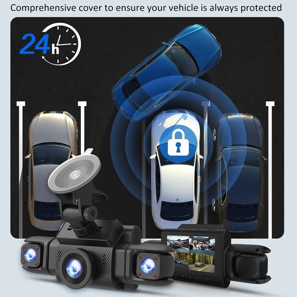 360 Degree Panoramic View 4 Cameras Car DVR Dash Cam 1080P Wifi GPS Night Vision