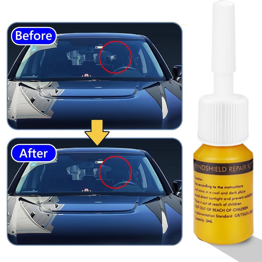 Auto Windshield Repair Kit - Nanofluid Filler for Chip & Star Crack Disappearance, Liquid Glass Maintenance